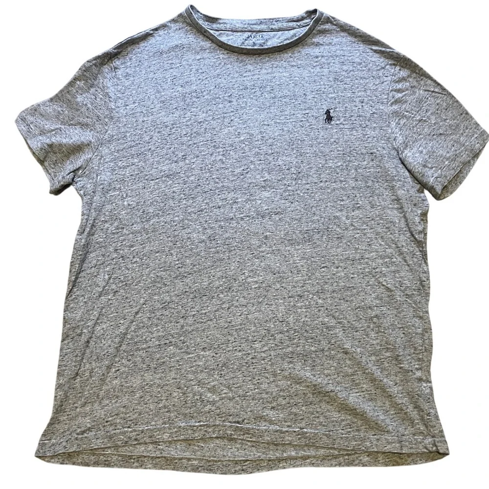 Ralph Lauren Shirt Mens Large Gray Short Sleeve Casual Polo Logo Academia Preppy